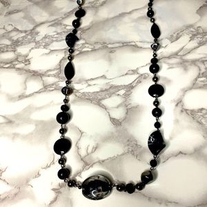 Long black necklace